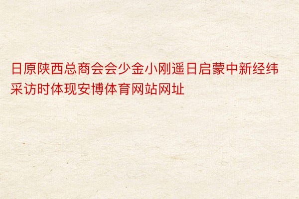 日原陕西总商会会少金小刚遥日启蒙中新经纬采访时体现安博体育网站网址